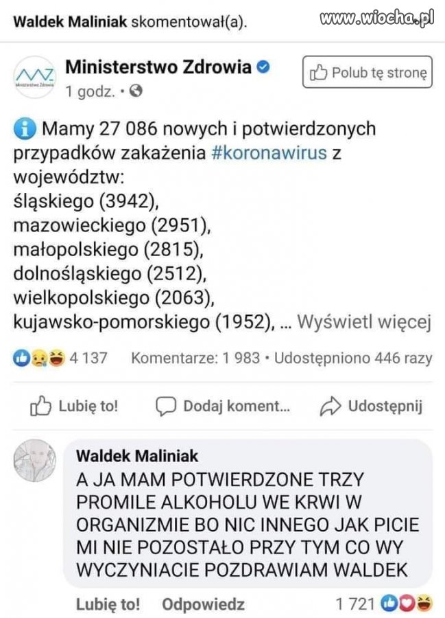 Waldek Maliniak skomentował