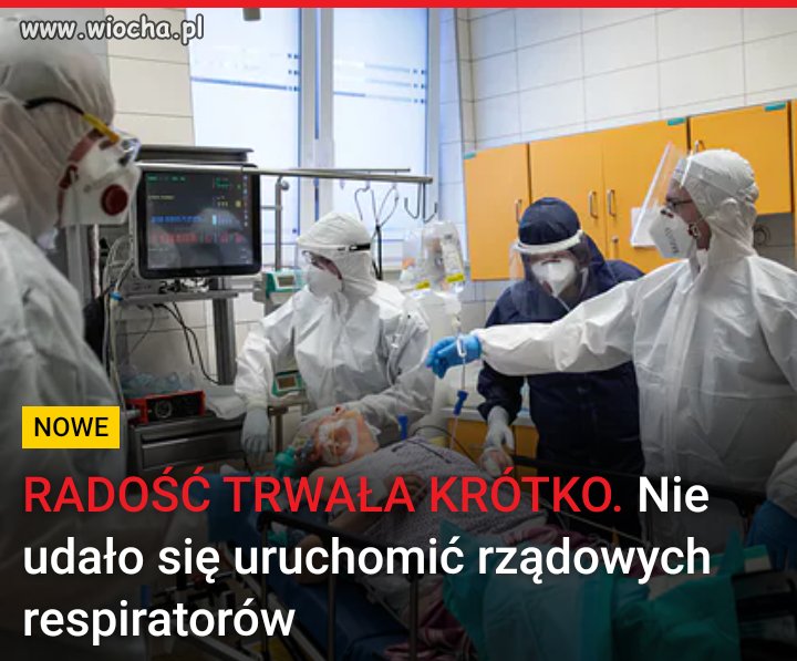 Ważne że pis może się chwalić że respiratory są