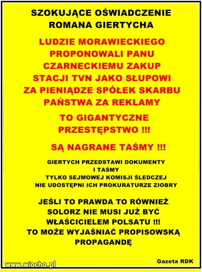 Oświadczenie Romana Giertycha...