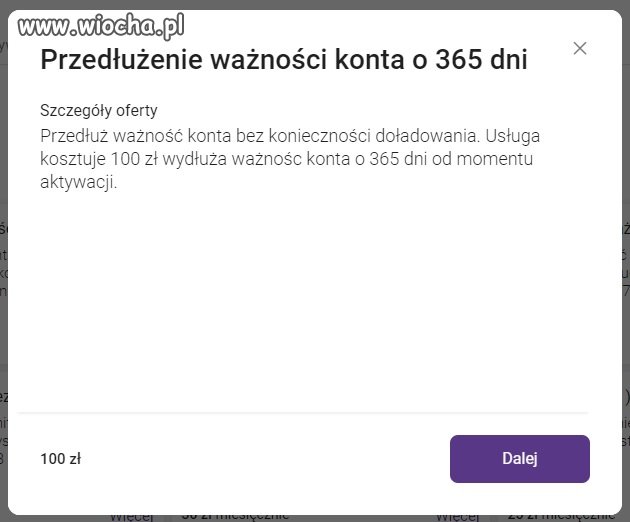 Oferta RWK - doładowanie za 5zł przedłuża na rok