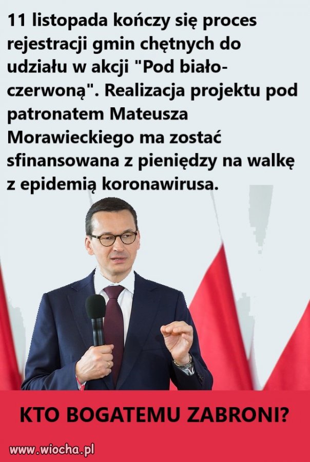 Maszty z 'biało-czerwoną' z pieniędzy na walkę z pandemią   