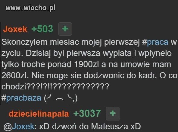 Pierwsza wypłata