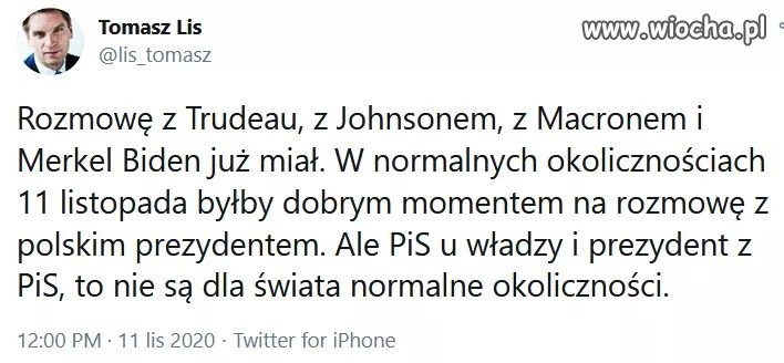 To nie są normalne okoliczności 
