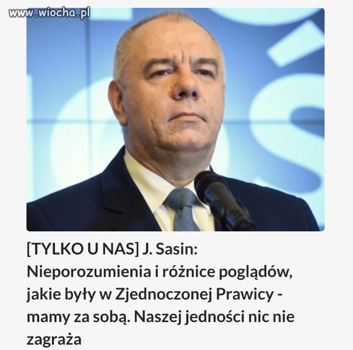Pierwszy raz cieszę się za słów sasina