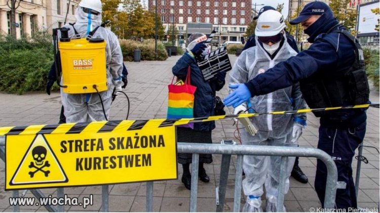Skażona strefa wokół TVP. Policja nie wiedziała co robić!