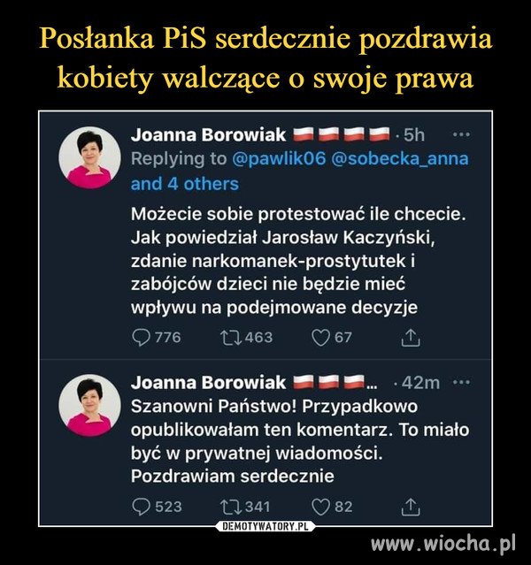 Władza o protestujacuch