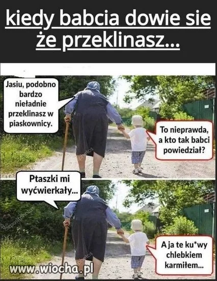 Babcia, wnusio i ptaszki...