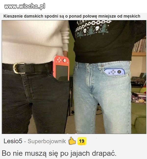 Kieszenie damskie i męskie