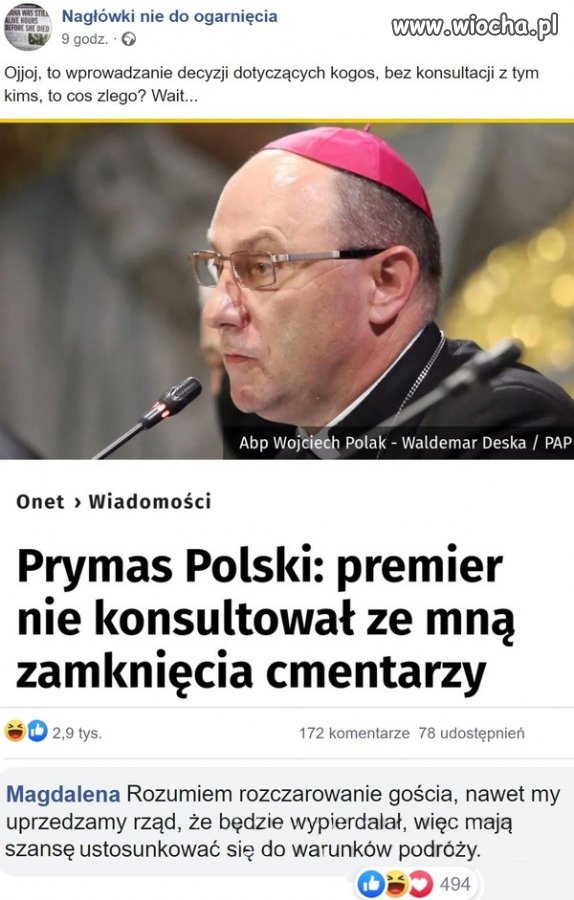 Prymas i nagłówki nie do ogarnięcia