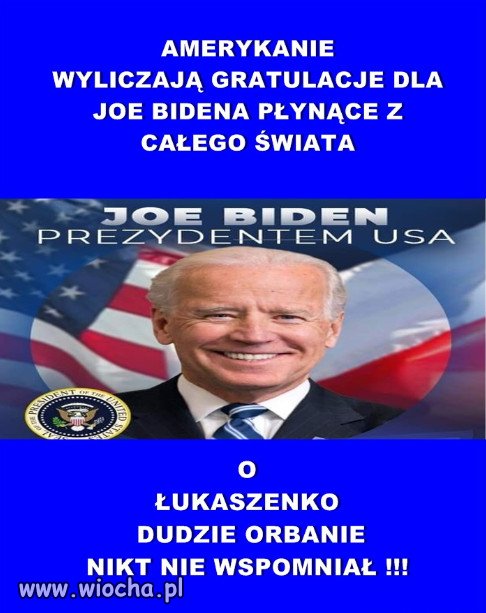 Cały świat gratuluje Bidenowi zwycięstwa...