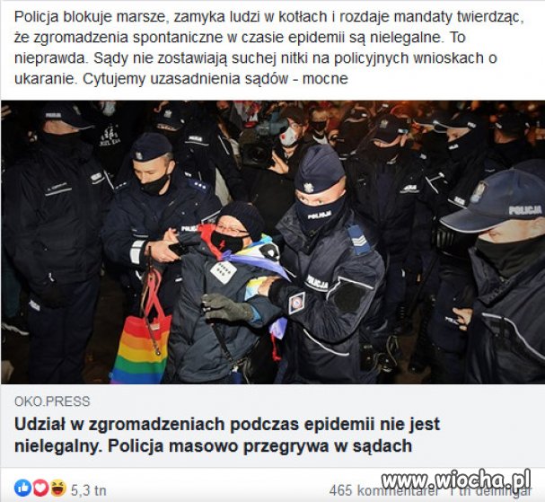 Dzialania policji nielegalne, nie zgodne z prawem.