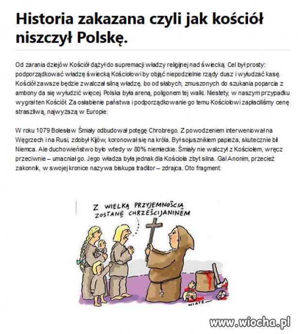Historia zakazana czyli jak kościół niszczył Polskę.