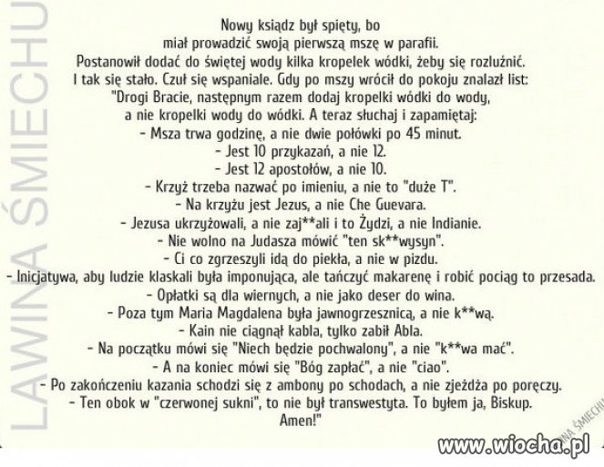 Skutki święcenia wódki...