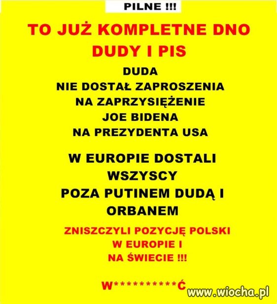DUDA NIE DOSTAŁ ZAPROSZENIA 