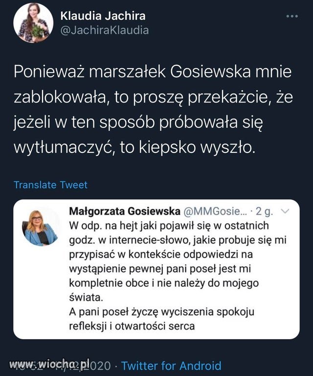 Jachira vs Gosiewska - runda druga   