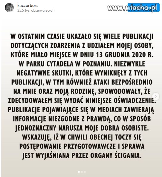 Oświadczenie kaczorbossa