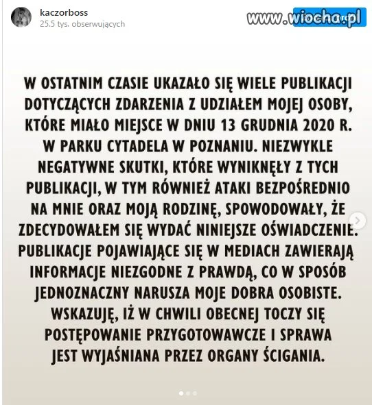 Oświadczenie kaczorbossa