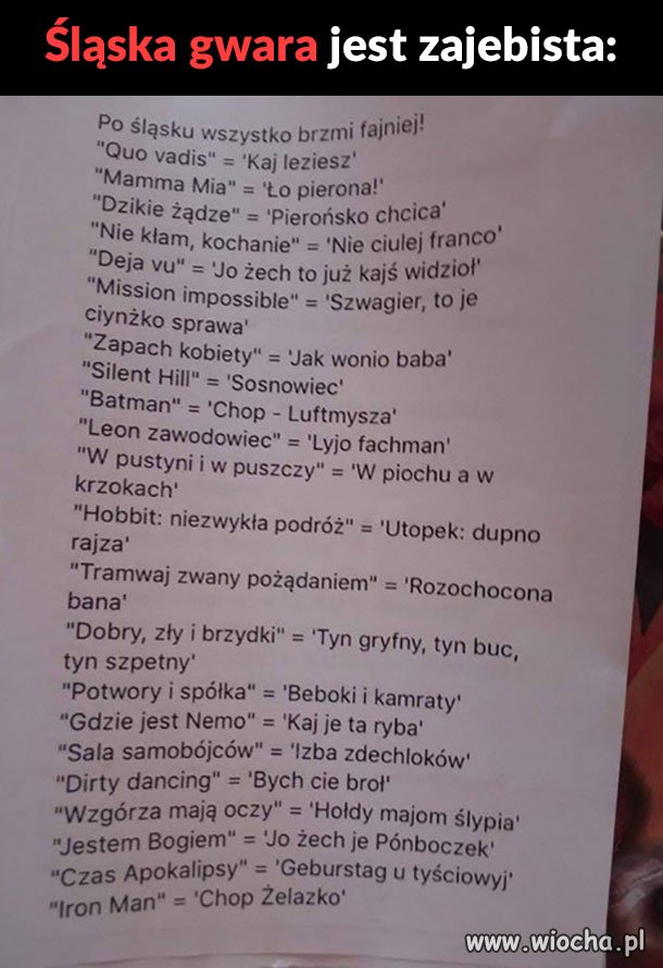 Śląska gwara 