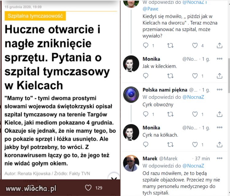Szpital (bardzo) tymczasowy w Kielcach. 