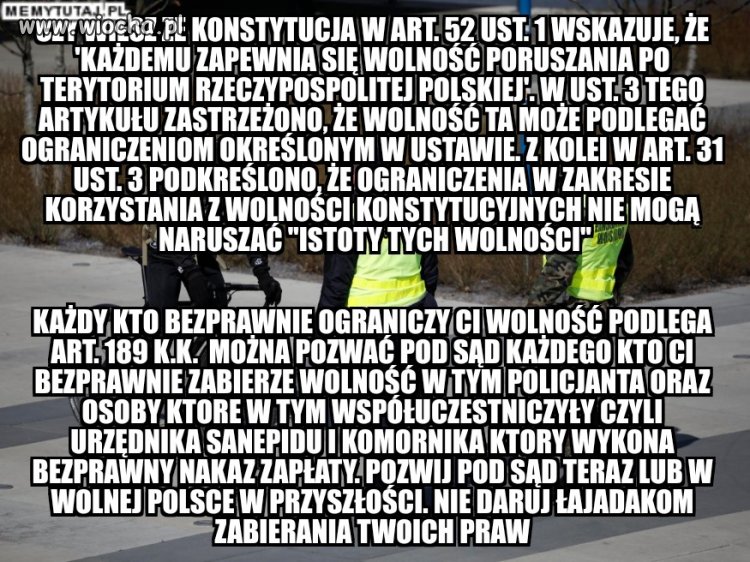 Dla ludzi łamiacych bezprawne zakazy p-epidemiczne