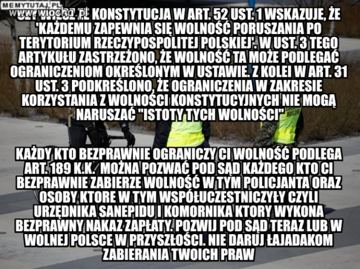 Dla ludzi łamiacych bezprawne zakazy p-epidemiczne