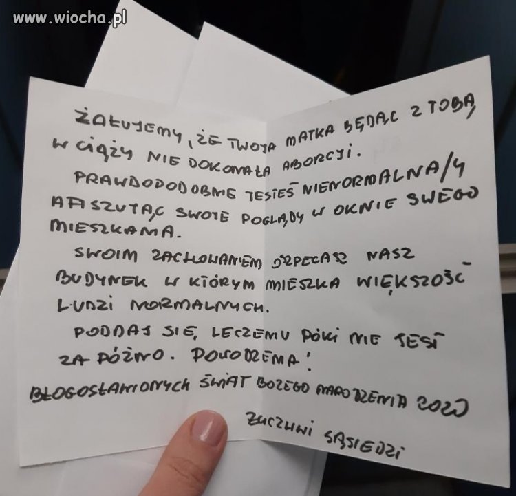 List od  życzliwych sąsiadów