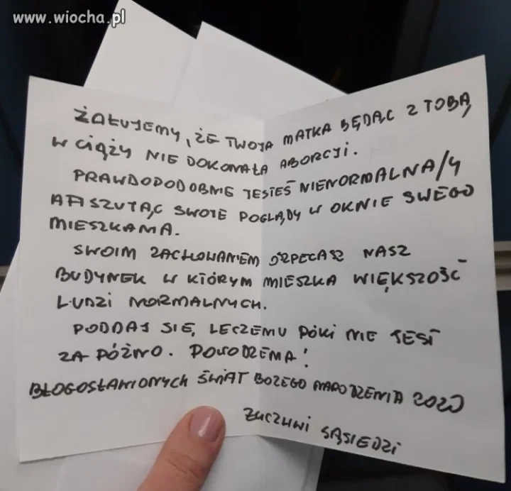 List od  życzliwych sąsiadów