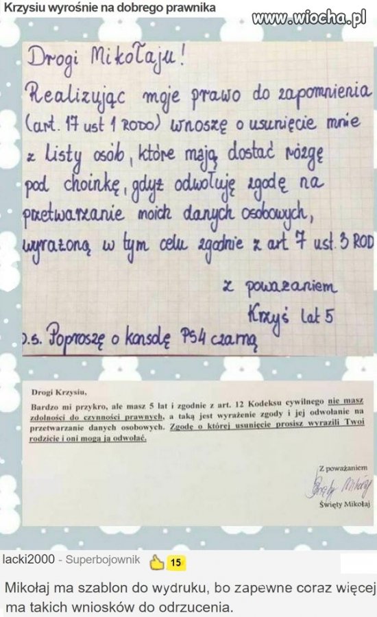 List do Mikołaja