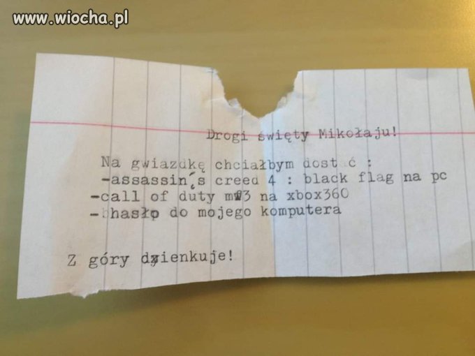 Drogi Mikołaju 