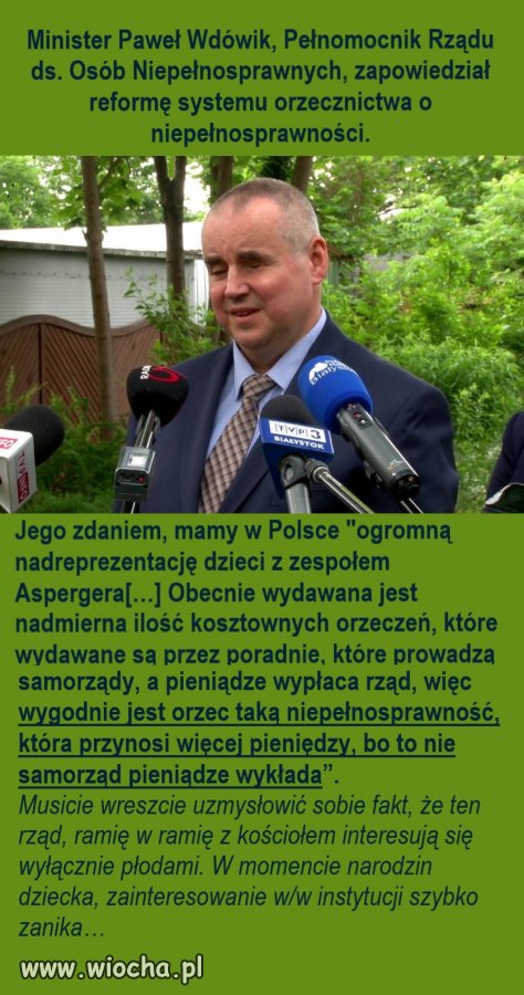 Pan pełnomocnik - podobno niewidomy - bardzo