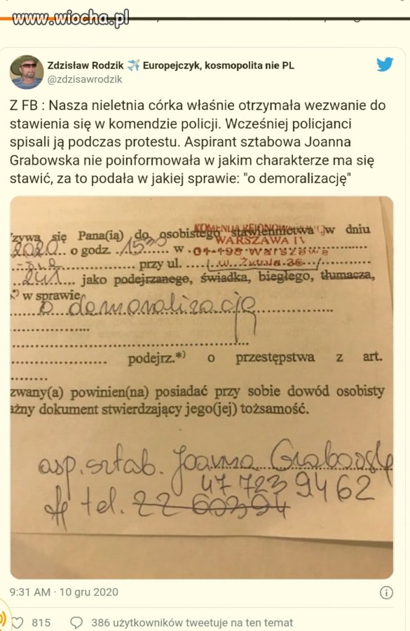 Żyję w cudownym kraju gdzie poglądy niezgodne z...
