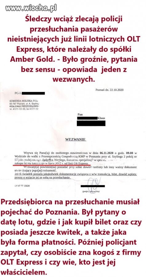 Musiał tłumaczyć się z tego, że kiedyś leciał nieistniejącymi od 8 lat liniami lotniczym