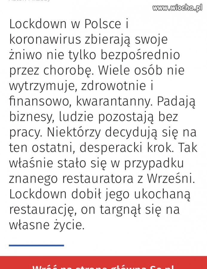 Prawdziwą pandemią będą zgony