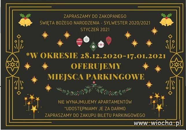 W Zakopanem wynajmiesz parking za 2,5 tys. 