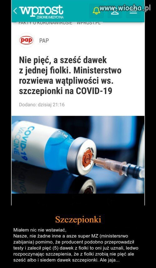 Nie pięć, a sześć dawek z jednej fiolki 