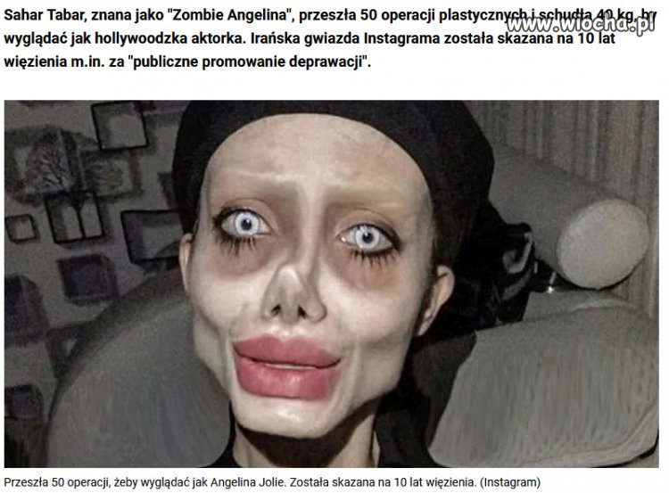 Instagramerka chciała się upodobnić do Angeliny Jolie.