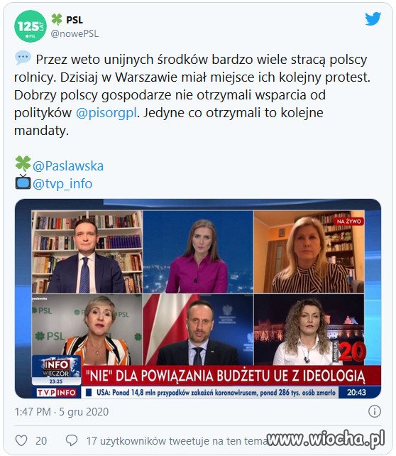 Rolnicy nie mają wsparcia od rządu.