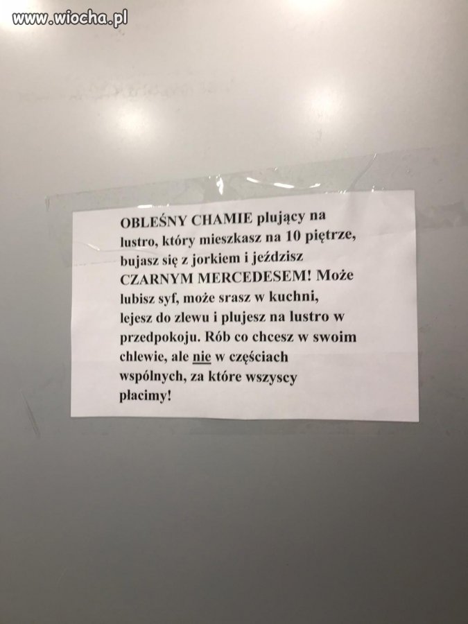 Sąsiedzkie wiadomości z windy 