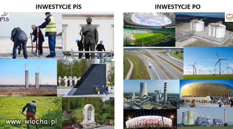 Taki mały kolaż odnośnie inwestycji PO i pis.