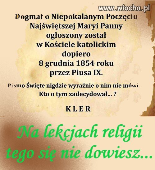 Tego na lekcji religii raczej się nie dowiesz
