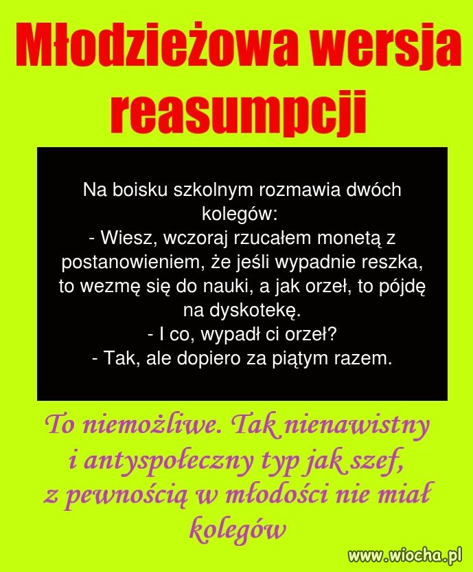 Młodzieżowa wersja reasumpcji