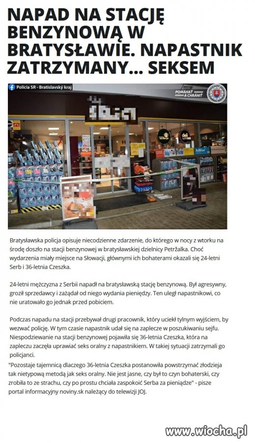Bohaterska Czeszka zatrzyma przestępcę na Słowacji 