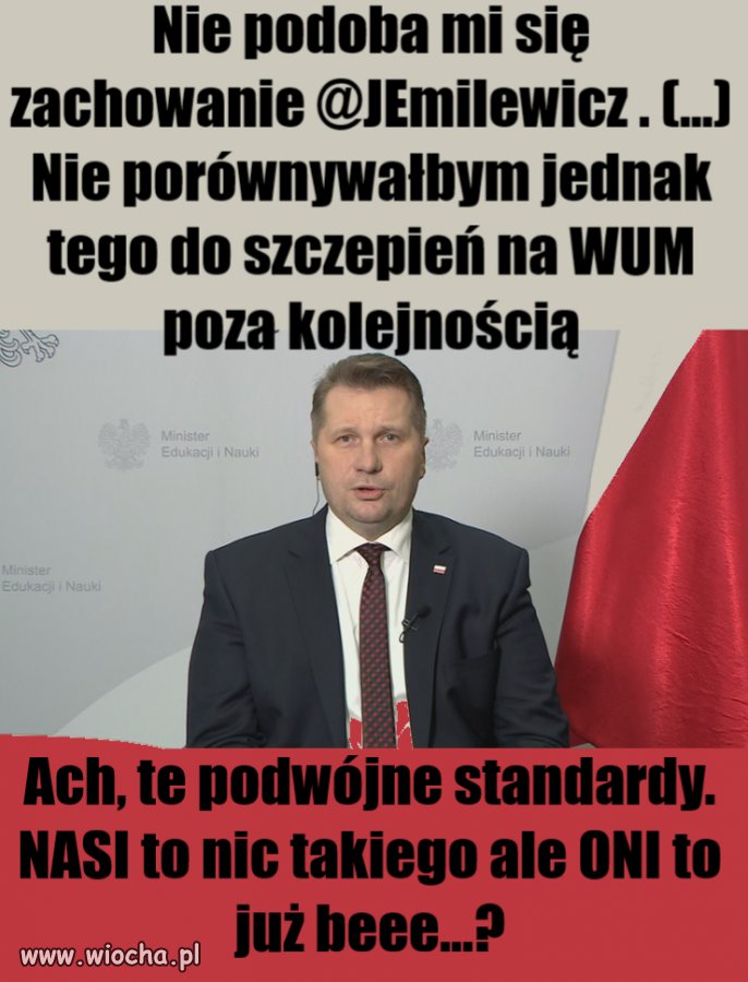 Czarnek, sumienie, podwójne standardy?