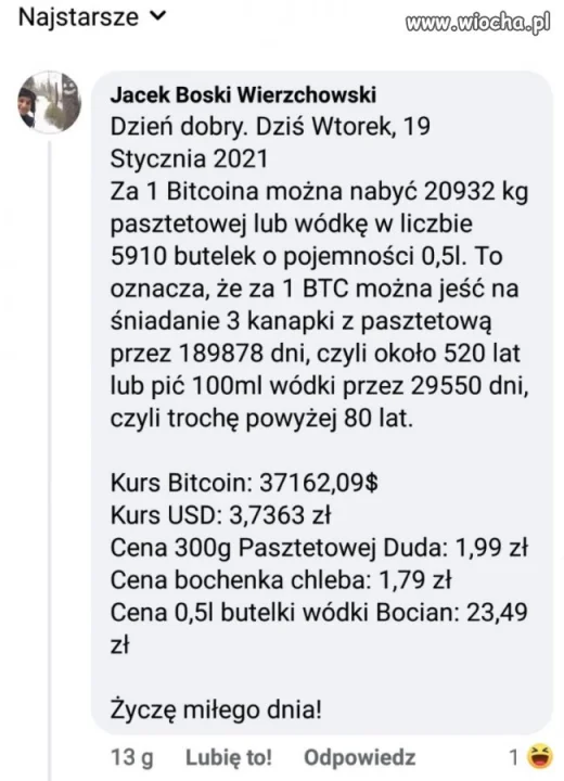 Pasztet, wódka, Bitcoin