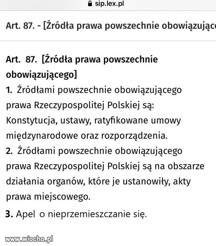 Zmiana artykułu 87 KĄstytucji z dn 4.01.2021 - uzupełnienie o pkt 3   