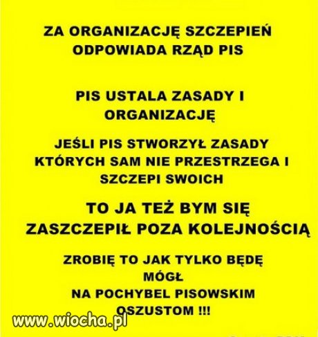 ZA ORGANIZACJĘ SZCZEPIEŃ ODPOWIADA RZĄD PIS ❗❗❗❗