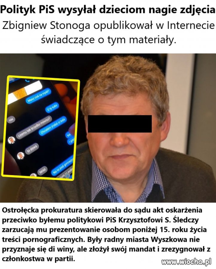 Polityk PiS wysyłał dzieciom nagie zdjęcia