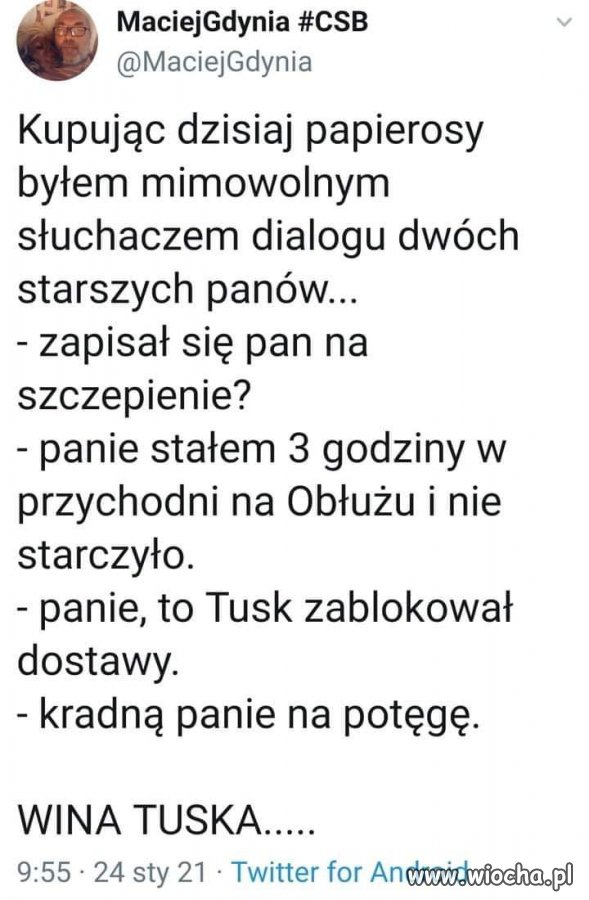Znów wina Tuska