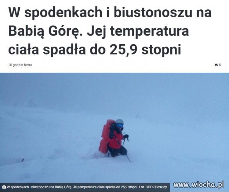  Próbowała zdobyć z „morsami górskimi” szczyt Babiej Góry.