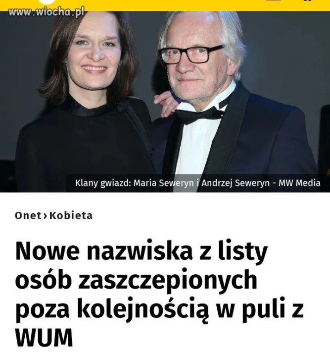Kilka znanych osób sie poza kolejnością szczepi